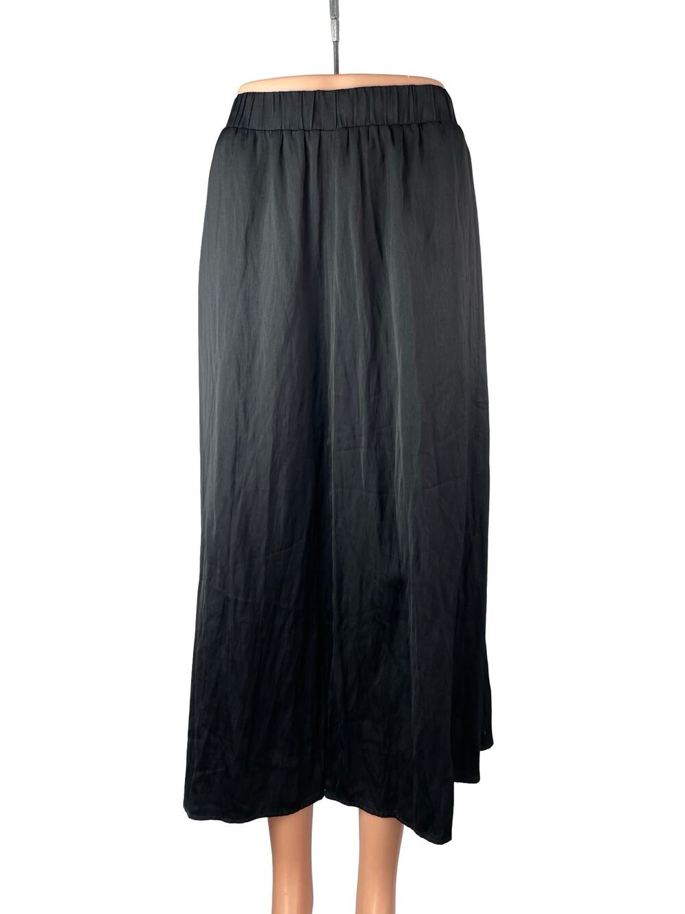 Ann Taylor LOFT Women's Black High Waisted Pleated A Line Midi Skirt Size M